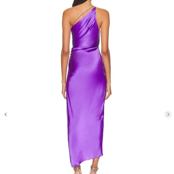 NWT The Sei Asymmetrical Plunge Dress in Grape size 0 - Picture 3 of 8
